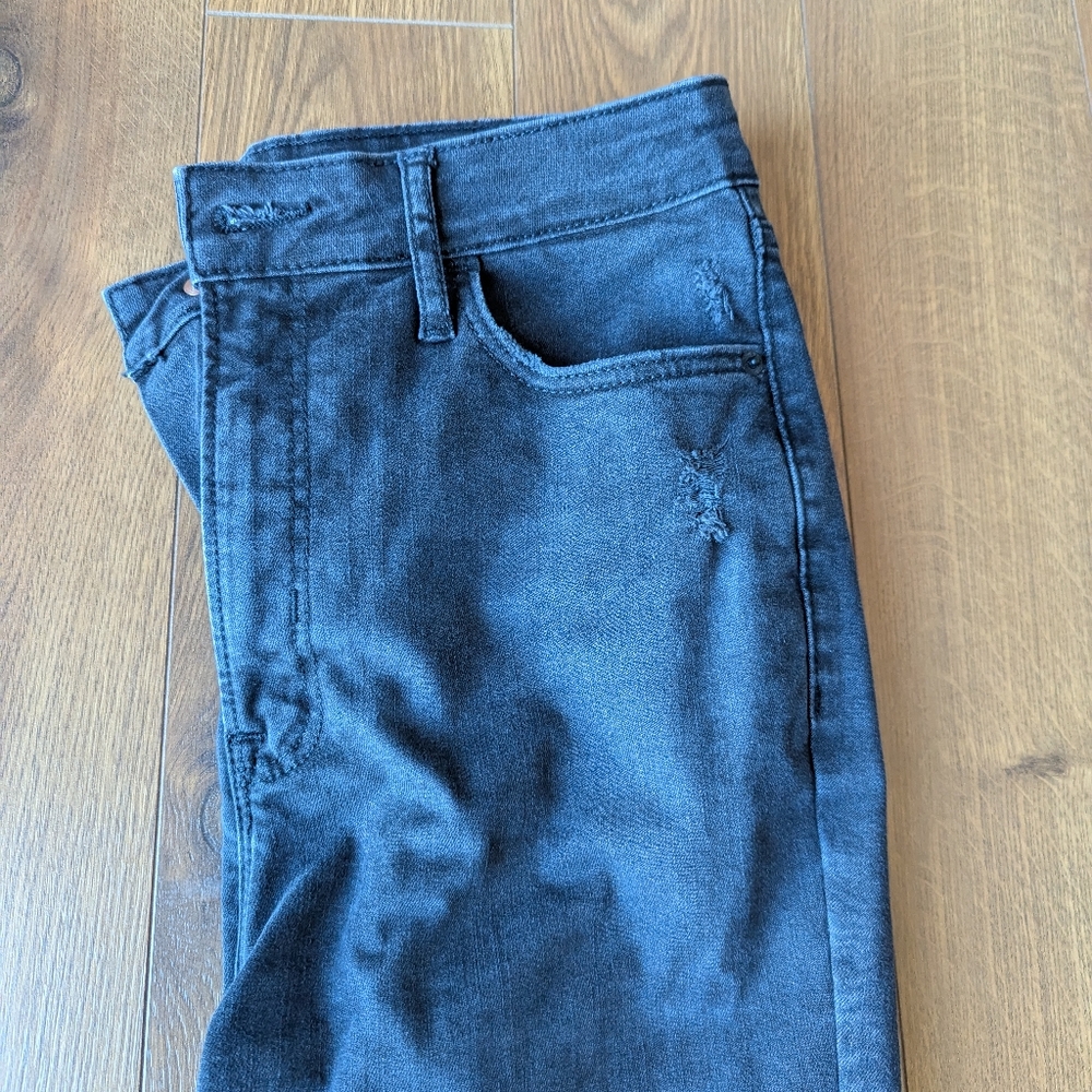 Old Navy High Rise Fits Your Way Jean Distressed Women Size 8-12 Black - Picture 7 of 7